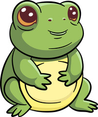frog cute cartoon minimal with outline