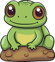 frog cute cartoon minimal with outline