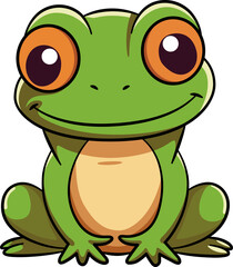 frog cute cartoon minimal with outline