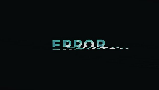 Error motion animation text glitch with colorful retro effect. 4k 60fps short footage