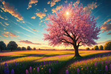 Obraz na płótnie Canvas Zarte Blüten im Sonnenlicht: Eine Oase der natürlichen Schönheit und des betörenden Dufts - Generative AI 2