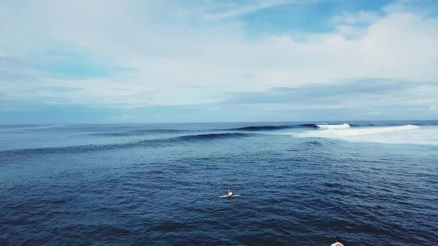Rolling surf waves Drone Fiji Wilks Pass Cloud break Swimming Pools surf barreled waves WSL surfers Nadi aerial cinematic break surf stunning ocean cloudy morning beautiful adventure backward movement