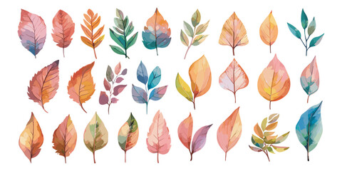 watercolor leaves clipart for graphic resources