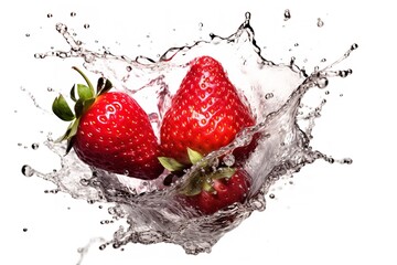 strawberry in water splach