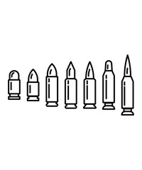 all size bullet icon set, vector best line icon.