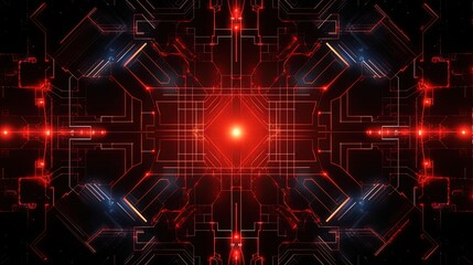 0690. Dark Cybernetic Red Lines. Background. Generative AI
