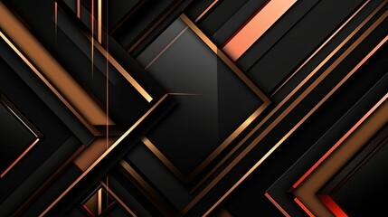 0715. Ebony Elegance Line Abstract Geometric Background. Generative AI