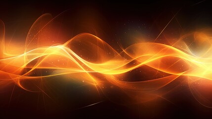 0730. Electric Orange Digital Wave Background. Generative AI