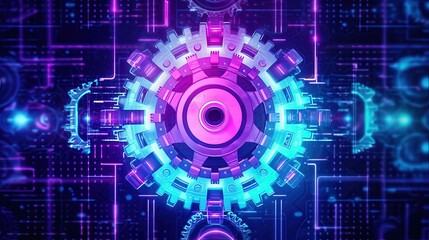 Obraz premium 0753. Gears configuration and security settings of systems. Background. Generative AI
