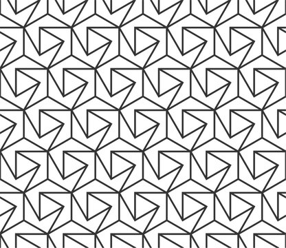 seamless pattern with a geometric triangle in a hexagon 