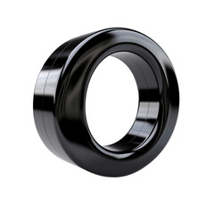 Number 0 in 3D writen with metallic without background, Generative AI