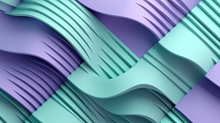 0841. Lavender and Mint Line Abstract Geometric Background. Generative AI
