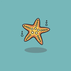 Fototapeta na wymiar Cute starfish icon cartoon illustration