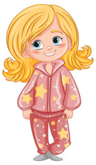 Cute cartoon character in pajamas