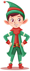 Adorable Christmas Elf Cartoon Character