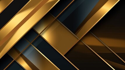 Fototapeta premium 0847. Light Gold and Deep Gold Line Abstract Geometric Background. Generative AI