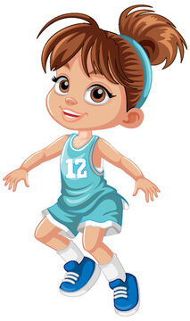 Female basketball player cartoon character