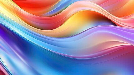 Fototapeta premium 0874. Lustrous Rainbow Metal Digital Wave Background. Generative AI