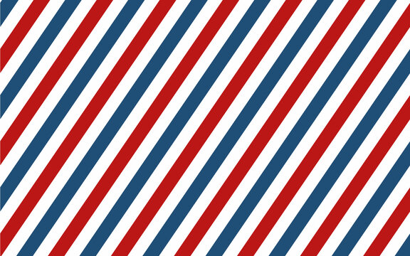 Oblique bands in blue, white, red