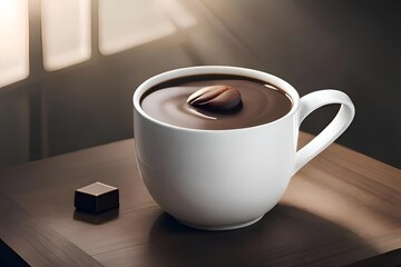 Chocolate tea in white cup