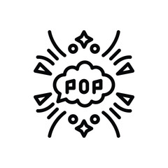 Black line icon for pop 