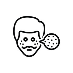 Black line icon for spots 