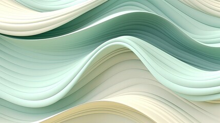 0942. Mint Green and Ivory Digital Wave Background. Generative AI