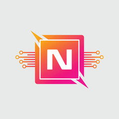 N logo Colorful Vector Design. Icon Concept. Abstract modern