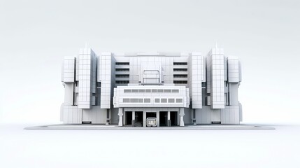3D futuristic sci-fi white city architecture with organic skyscrapers, for science fiction or fantasy backgrounds, Abstract building, Generative AI illustration