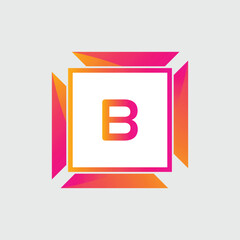 B logo Colorful Vector Design. Icon Concept. Abstract modern