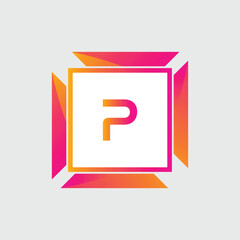 P logo Colorful Vector Design. Icon Concept. Abstract modern