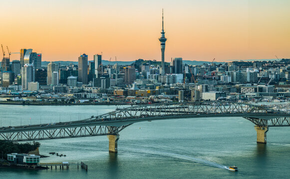 Auckland City Skyline - Sunrise - New Zealand 