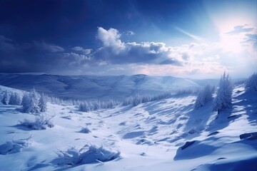 Fototapeta na wymiar winter landscape background with snow