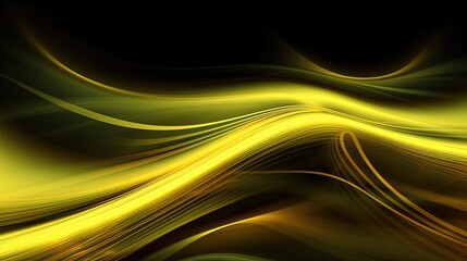 1022. Neon Yellow Digital Wave Background. Generative AI