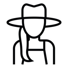 Woman farmer icon clipart design template isolated