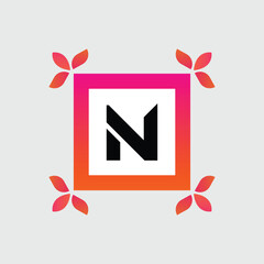 N logo Colorful Vector Design. Icon Concept. Abstract modern