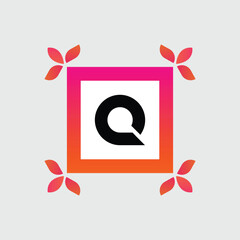 Q logo Colorful Vector Design. Icon Concept. Abstract modern