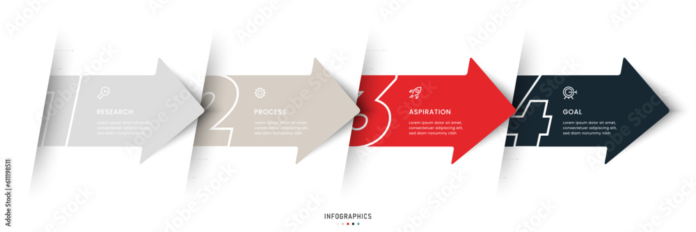 Wall mural vector infographic label design template with icons and 4 options or steps. can be used for process 