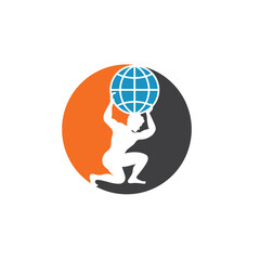 illustration of atlas, atlas icon, vector art.