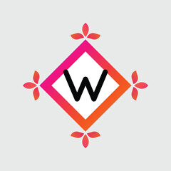 W logo Colorful Vector Design. Icon Concept. Abstract modern