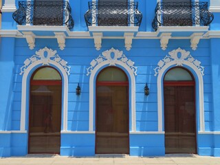 colorful colonial building in Merida, Mexico