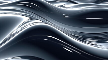 1167. Silver Reflections Digital Wave Background. Generative AI