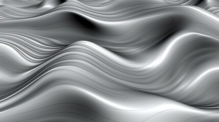 1170. Silvery Waves Digital Wave Background. Generative AI