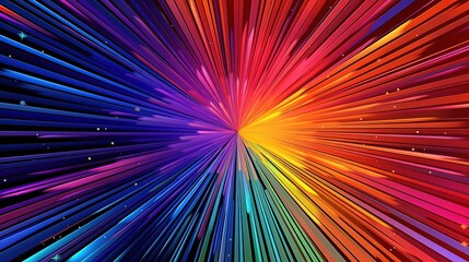 Obraz premium 1198. Spectrum Burst Line Abstract Geometric Background. Generative AI
