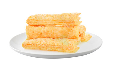 Pie or bread Sticks in a plate isolated on transparent png