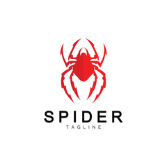 Spider Logo, Insect Animal Vector, Minimalist Design Symbol Illustration Silhouette © Arya19