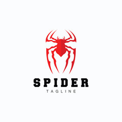 Spider Logo, Insect Animal Vector, Minimalist Design Symbol Illustration Silhouette © Arya19