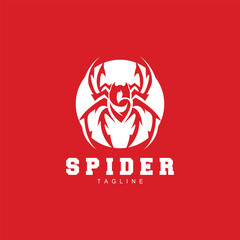 Spider Logo, Insect Animal Vector, Minimalist Design Symbol Illustration Silhouette © Arya19