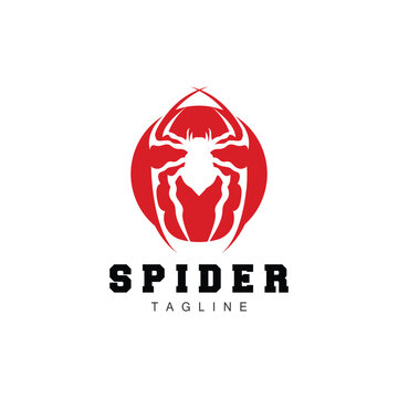 Spider Logo, Insect Animal Vector, Minimalist Design Symbol Illustration Silhouette