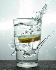 water pouring into glass